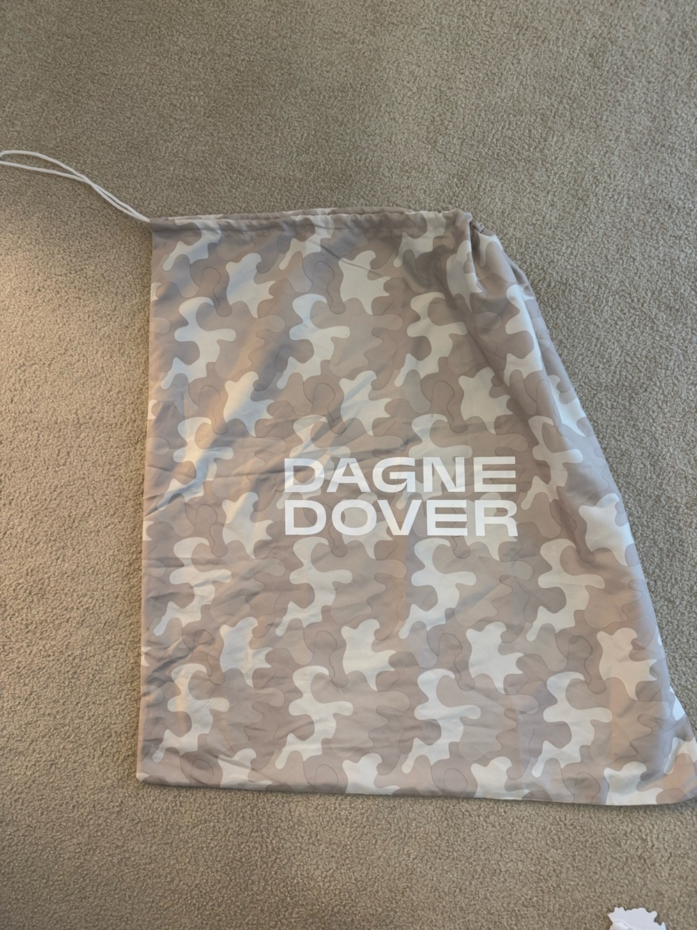 Dagne Dover Beige Camo Drawstring Dust Bag